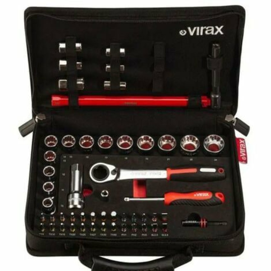 Outillage * Virax Coffret 51 Pieces Cle Ecrou Robinet, Douilles Traversantes, Embouts 1/4